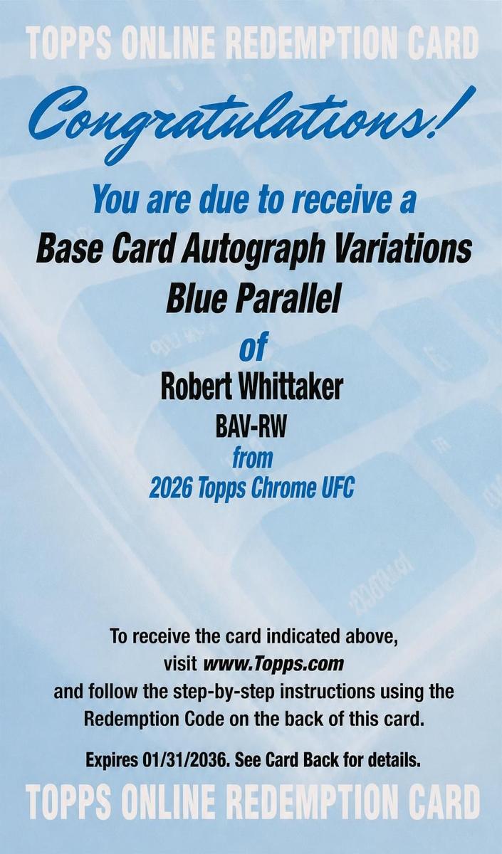 2026 Robert Whittaker [Blue Refractor] #BAV-RW