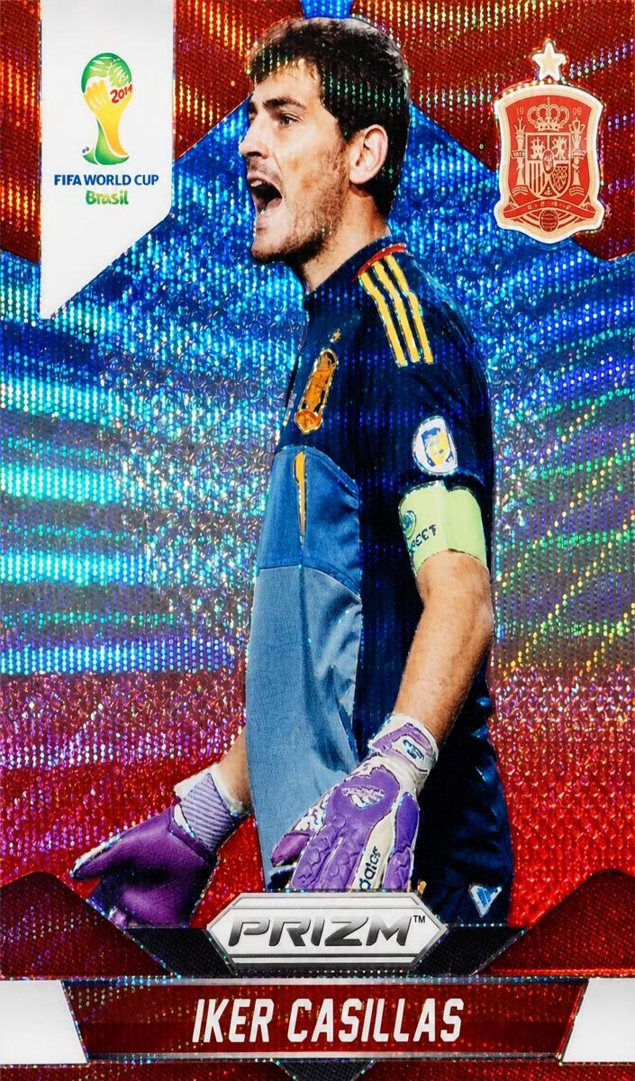 2014 Panini Prizm World Cup Iker Casillas [Blue and Red Wave] #170 card