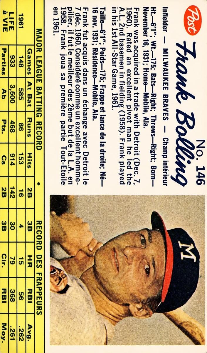 1962 Frank Bolling #146