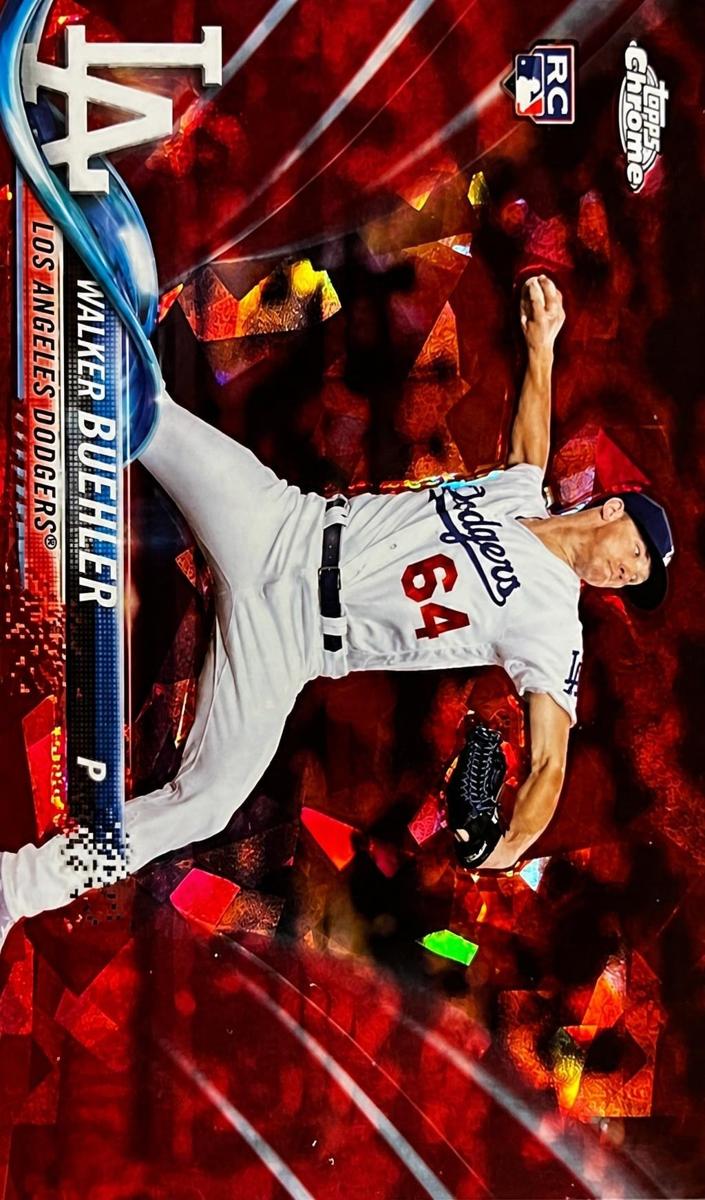 2018 Topps Chrome Sapphire Walker Buehler [Red] #177 card