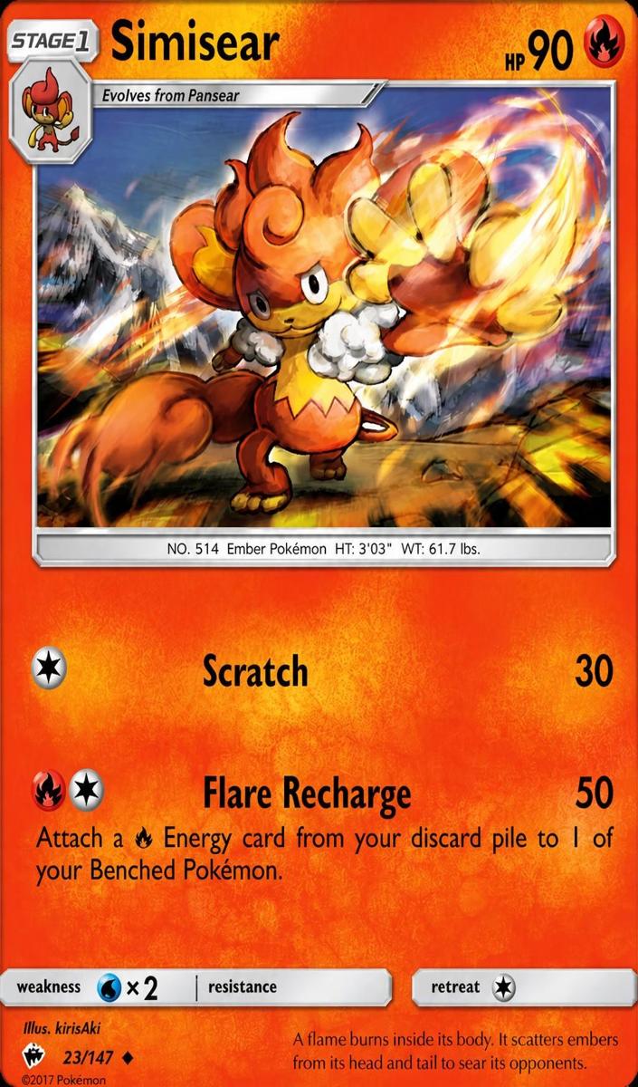 Simisear 2017 Pokemon Sun & Moon Burning Shadows