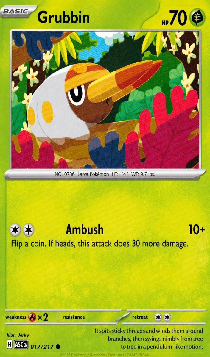 Grubbin 2026 Pokemon Mega Evolution Ascended Heroes