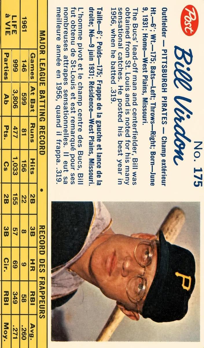 1962 Bill Virdon #175