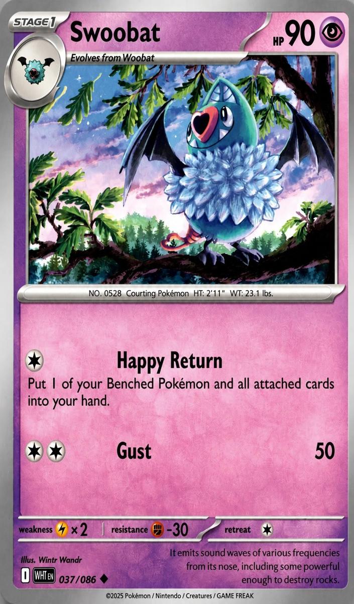 Swoobat 2025 Pokemon Scarlet & Violet White Flare