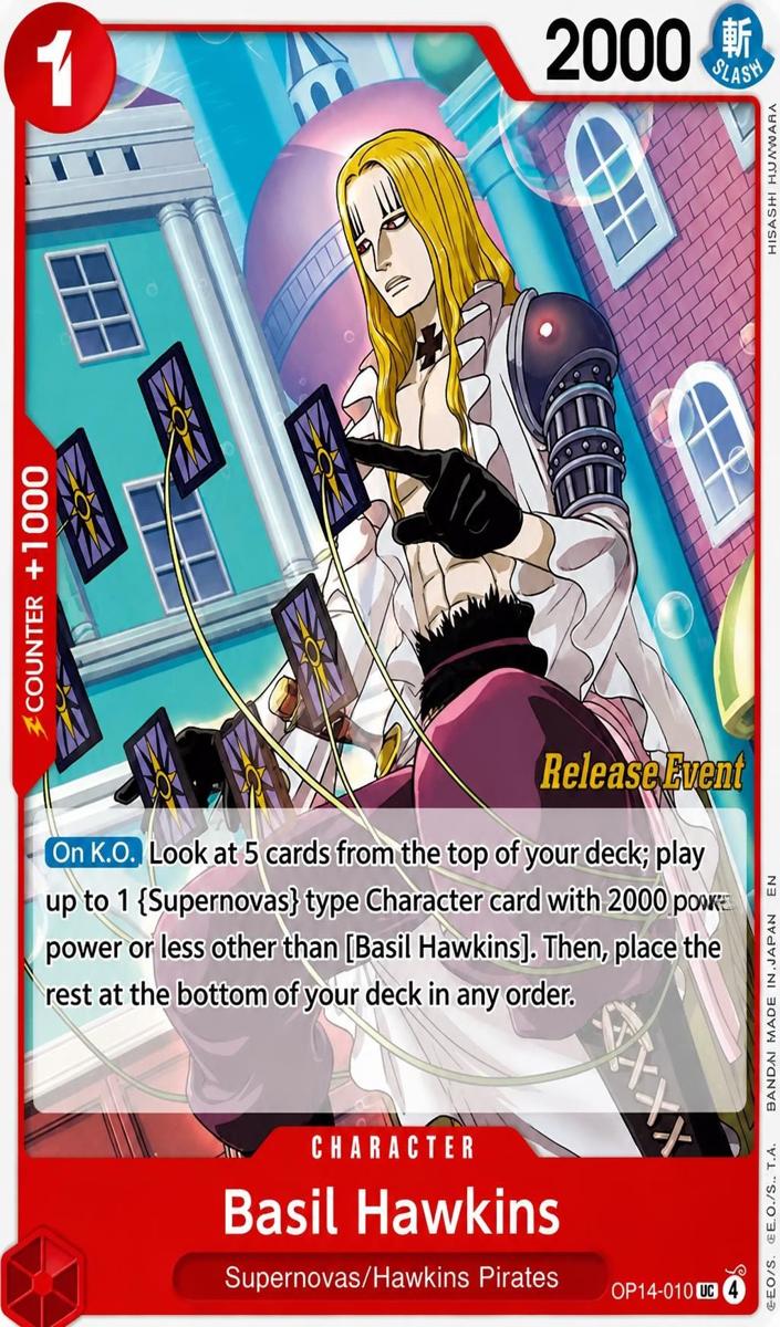 2026 One Piece The Azure Sea's Seven Basil Hawkins #OP14-010 card