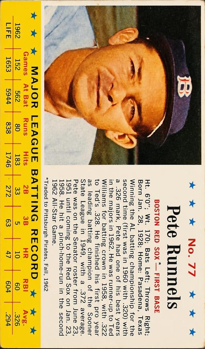1963 Pete Runnels #77