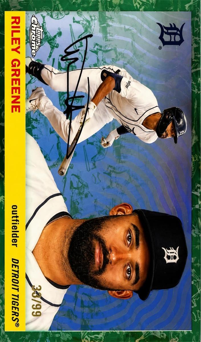 2025 Topps Chrome Platinum Riley Greene [Blue Mini-Diamond Refractor] #30 card
