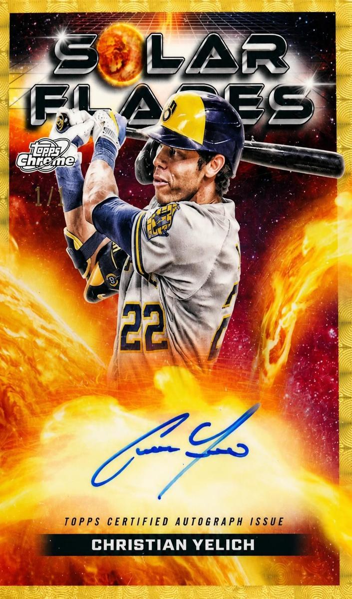 2024 Topps Cosmic Chrome Solar Flare Autograph Christian Yelich #SFA-CY card