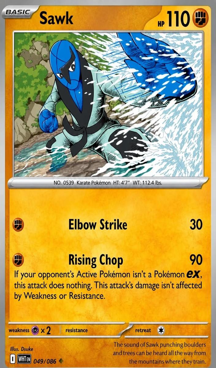 Sawk 2025 Pokemon Scarlet & Violet White Flare