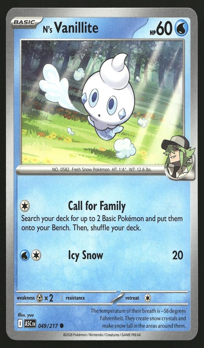 N's Vanillite 2026 Pokemon Mega Evolution Ascended Heroes