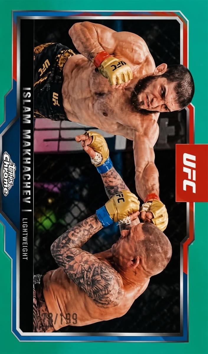 2025 Topps Chrome Islam Makhachev [Aqua Refractor] #200 card
