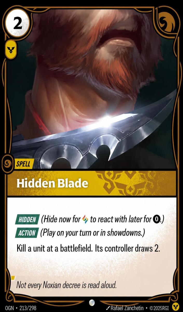 2025 Riftbound Origins Hidden Blade #213 card