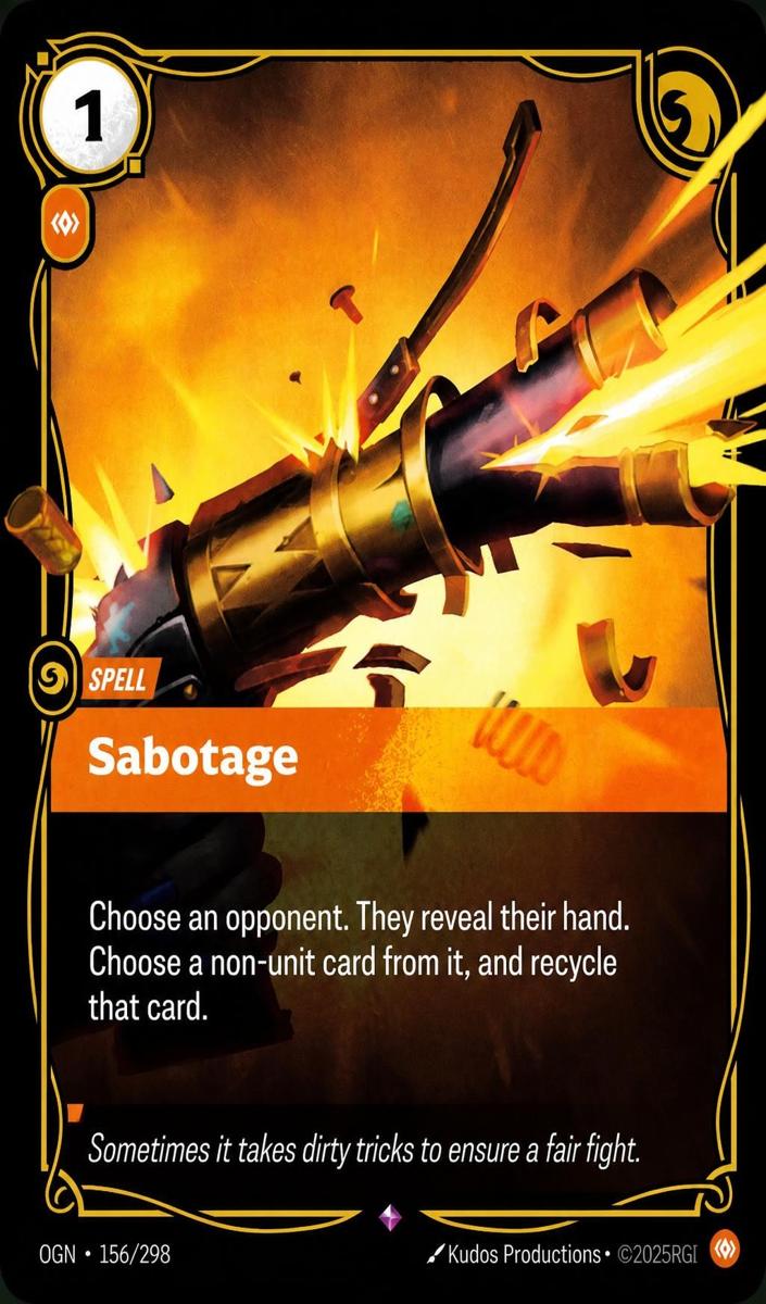 2025 Riftbound Origins Sabotage #156 card