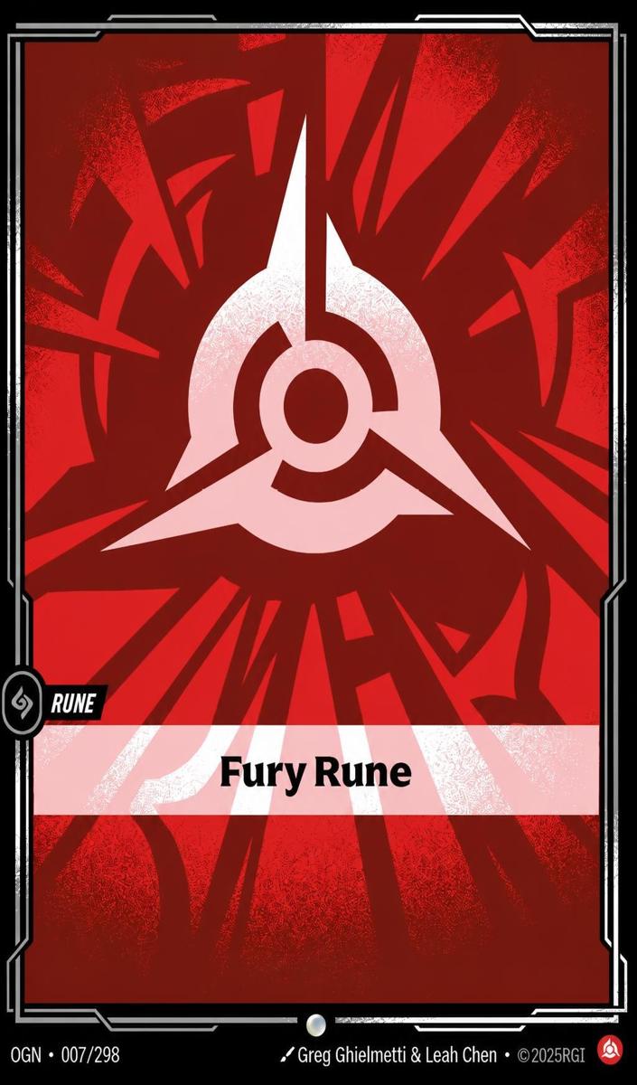 2025 Riftbound Origins Fury Rune #7 card
