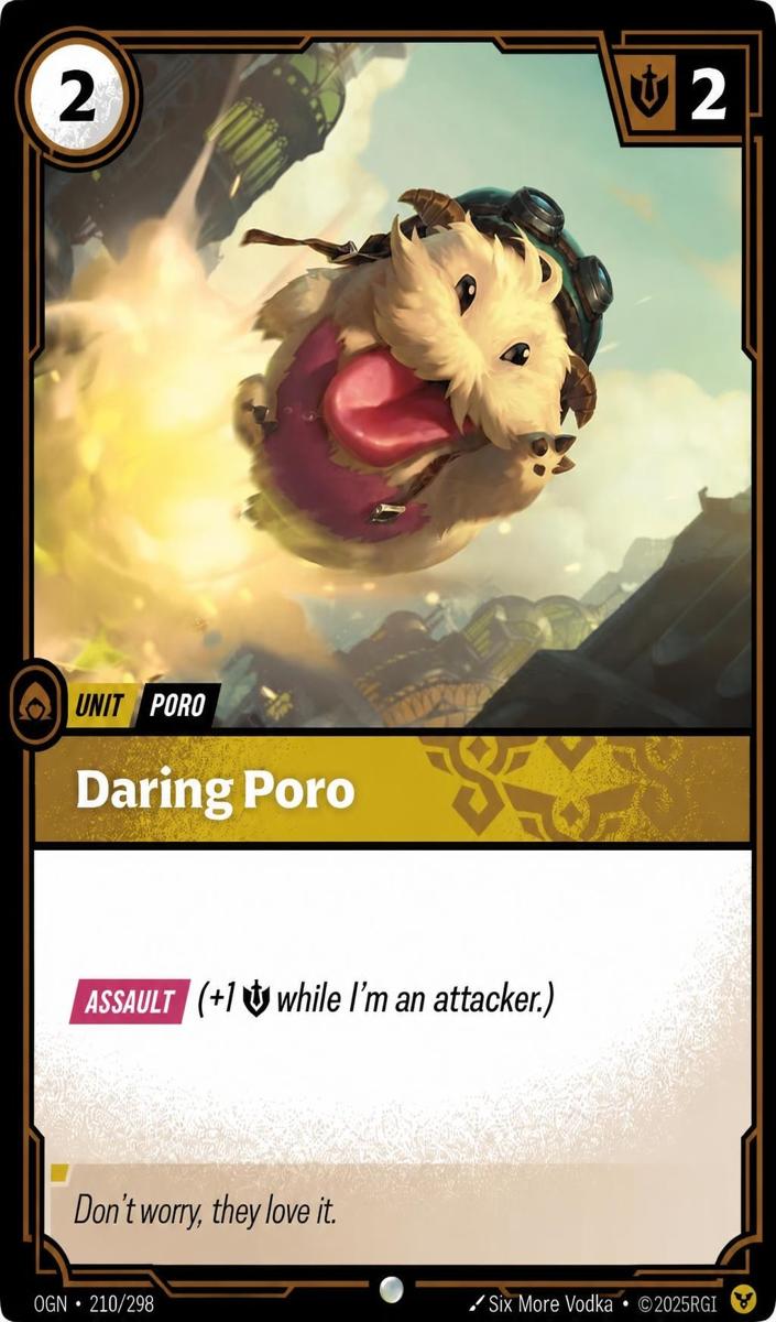 2025 Riftbound Origins Daring Poro #210 card