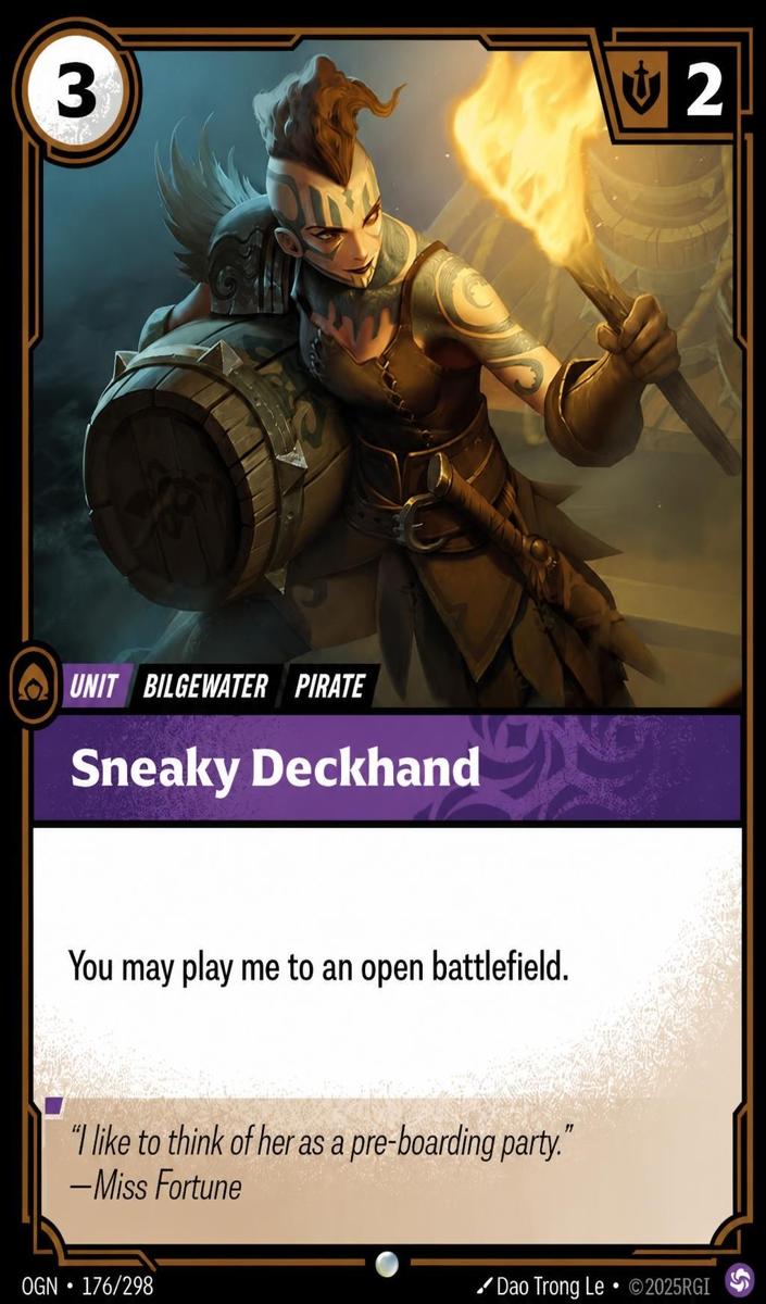2025 Riftbound Origins Sneaky Deckhand #176 card
