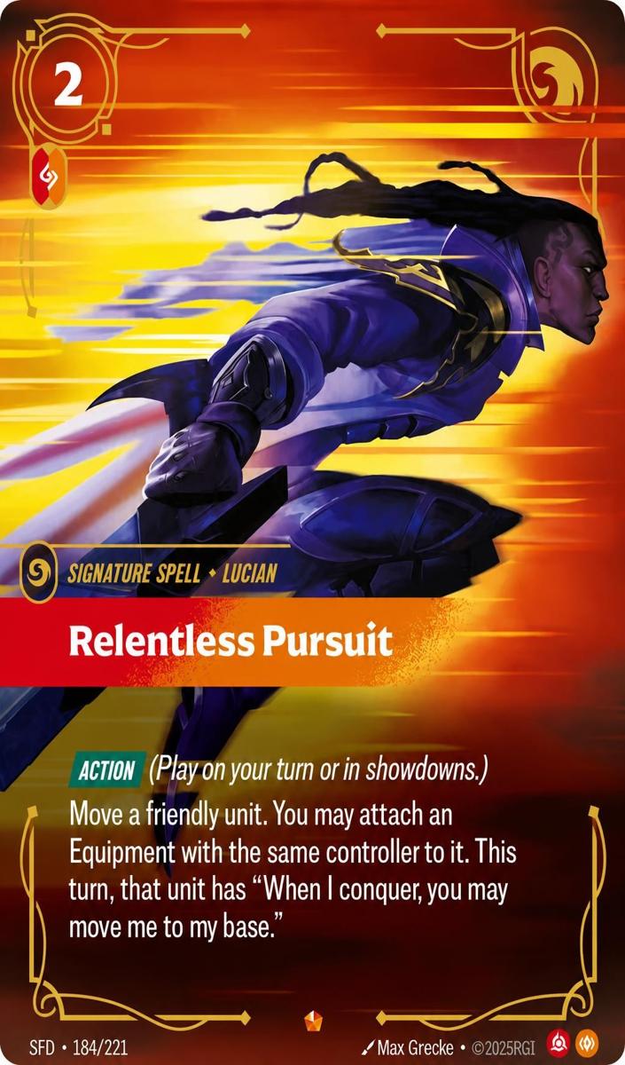 2026 Riftbound Spiritforged Relentless Pursuit #184 card