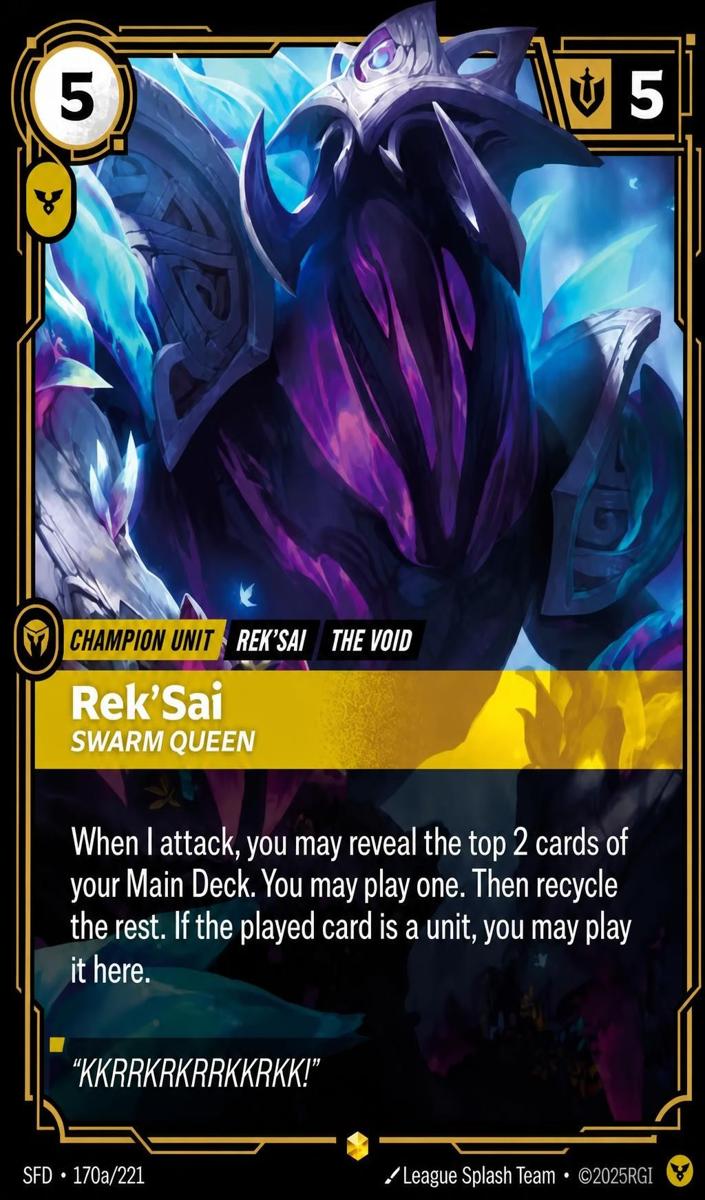 2026 Rek'Sai - Swarm Queen [Alternate Art] #170a