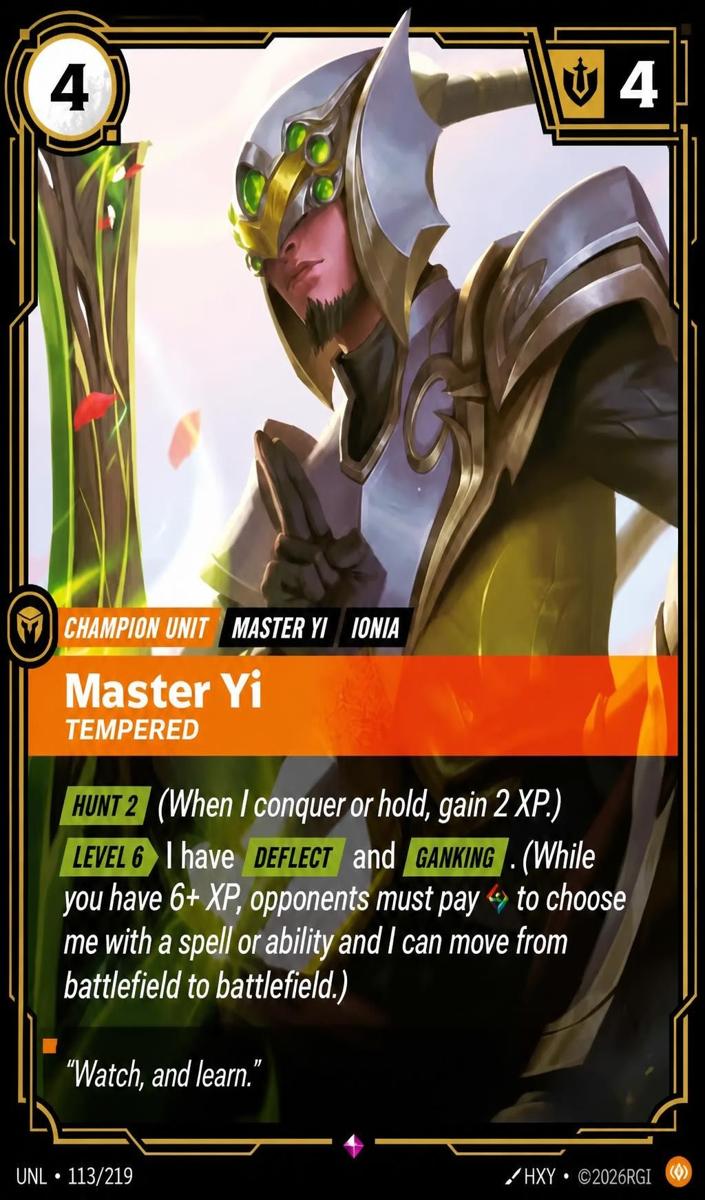 2026 Master Yi - Tempered #113
