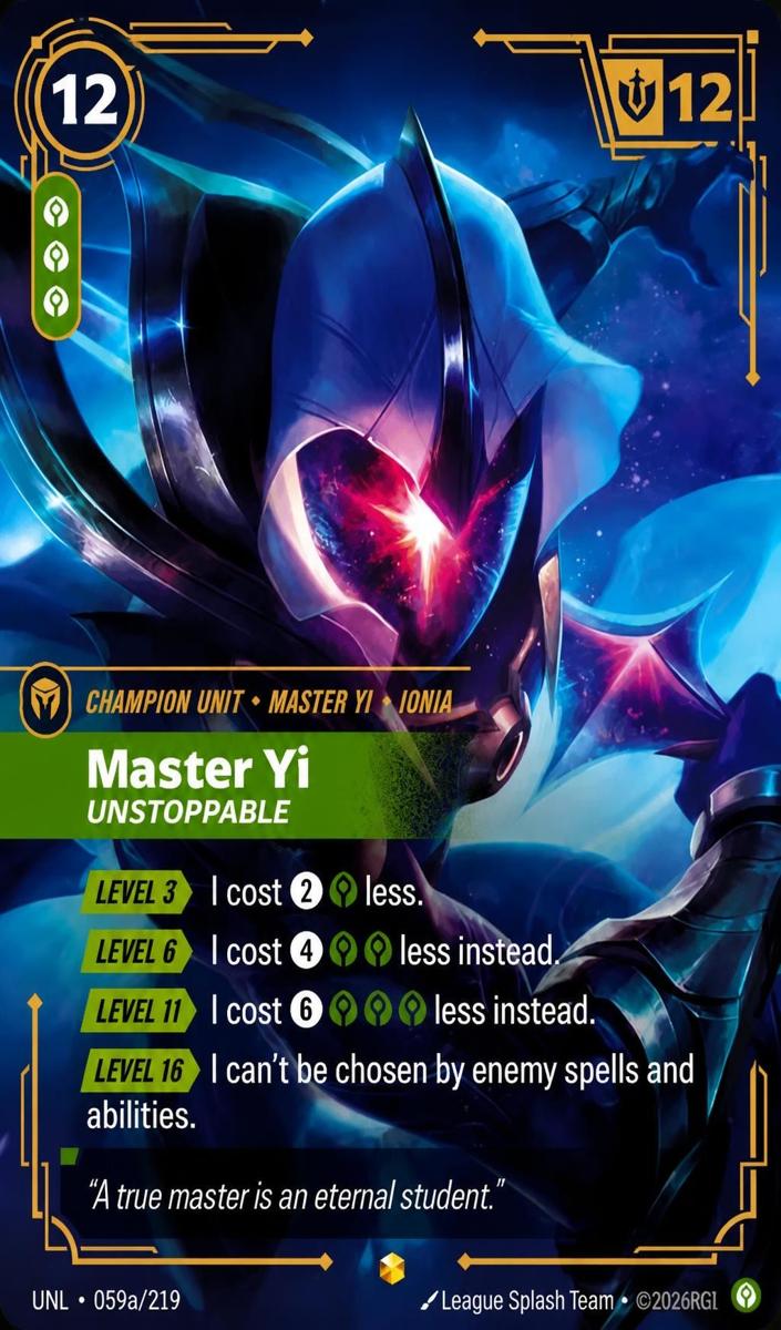 2026 Master Yi - Unstoppable [Alternate Art] #59a