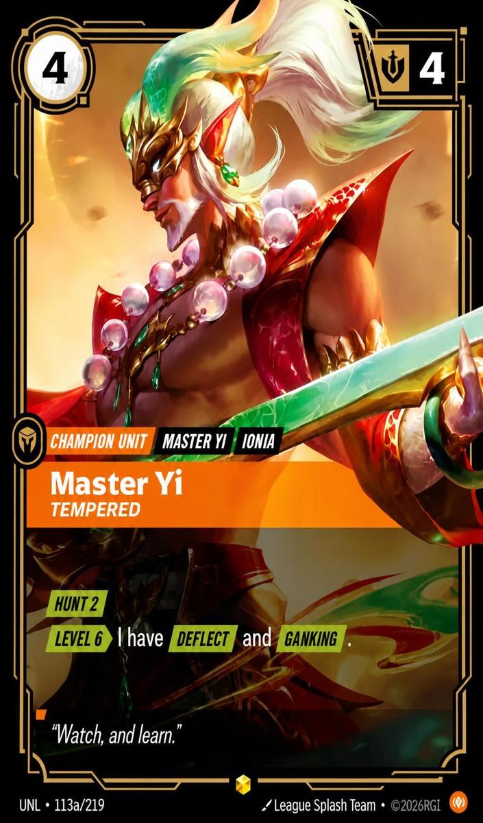 2026 Master Yi - Tempered [Alternate Art] #113a