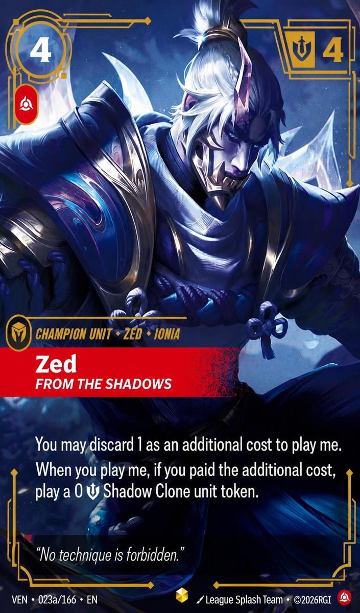 2026 Zed, From the Shadows [Alternate Art] #23a