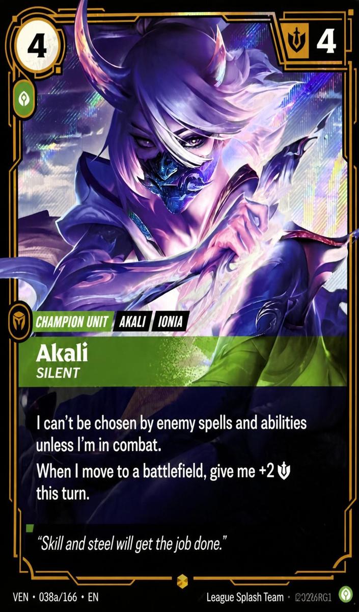 2026 Akali, Silent [Alternate Art] #38a