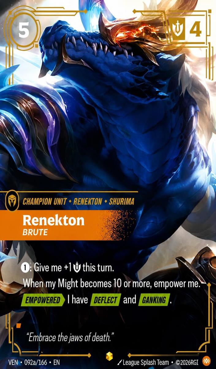 2026 Renekton, Brute [Alternate Art] #92a
