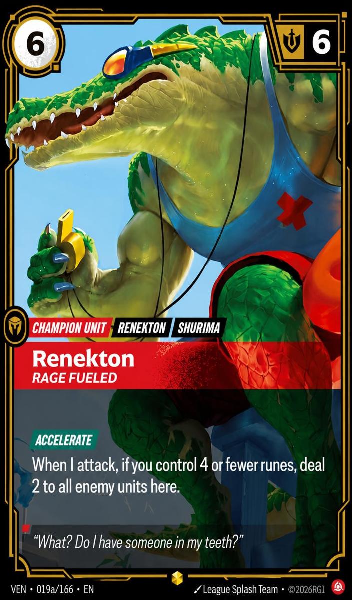 2026 Renekton, Rage Fueled [Alternate Art] #19a