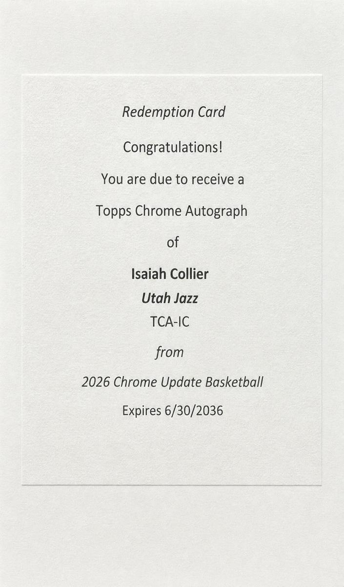 2025 Isaiah Collier #TCA-IC