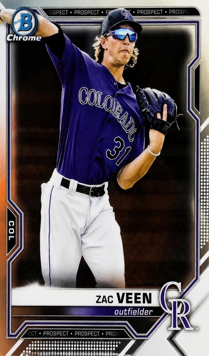 2021 Bowman Draft Chrome Zac Veen #BDC-150 card