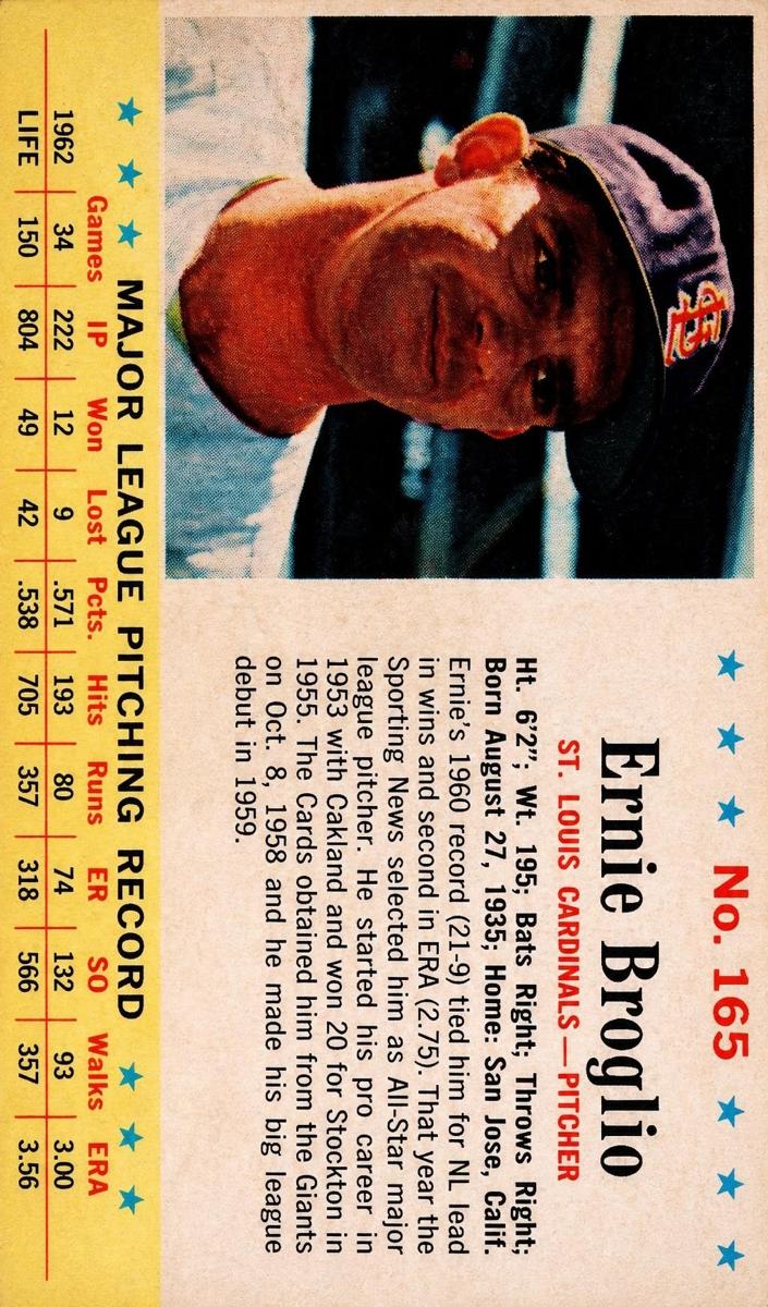 1963 Ernie Broglio #165