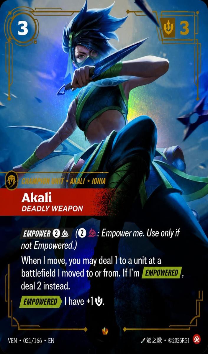 2026 Akali, Deadly Weapon [Foil] #21