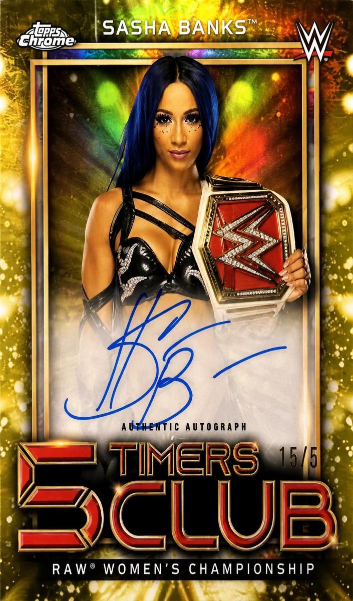 2021 Topps Chrome WWE Sasha Banks #5TA-SB card