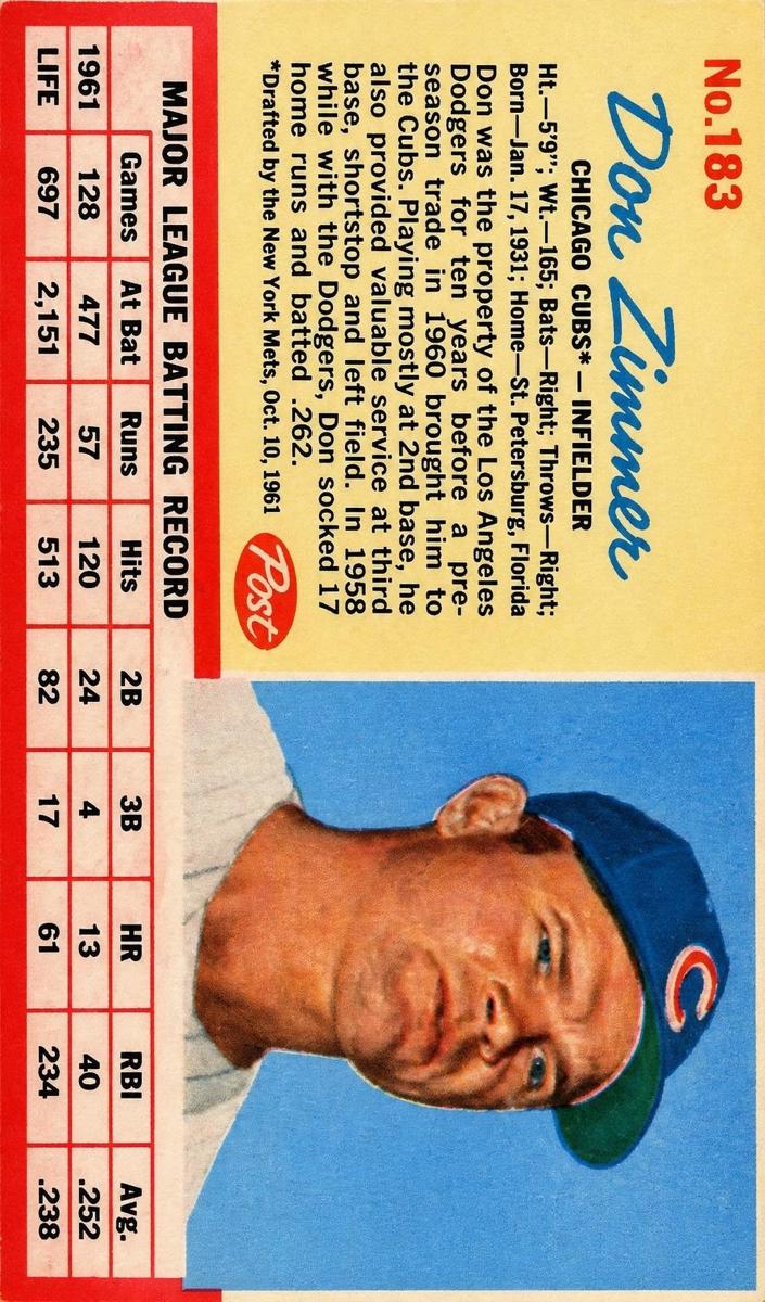 1962 Don Zimmer #183