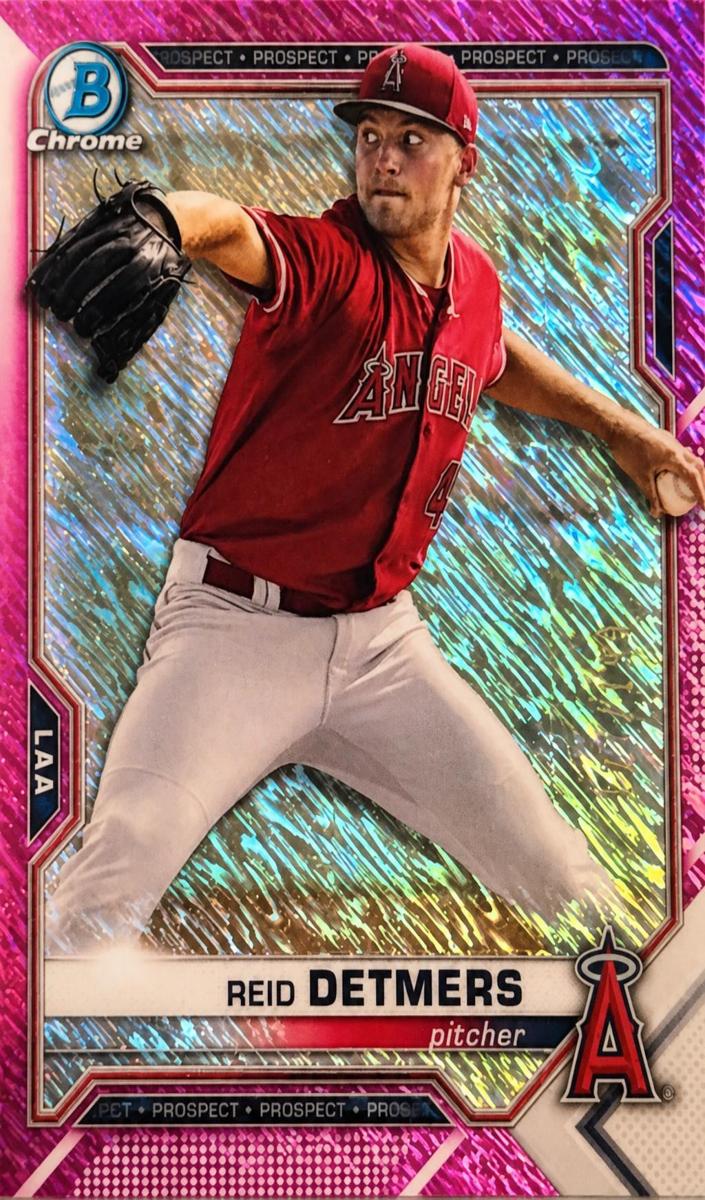 2021 Reid Detmers [Fuchsia Shimmer Refractor] #BCP-155