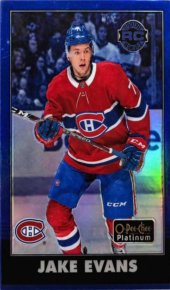 2020 O-Pee-Chee Platinum Jake Evans [Rainbow Blue] #R-85 card