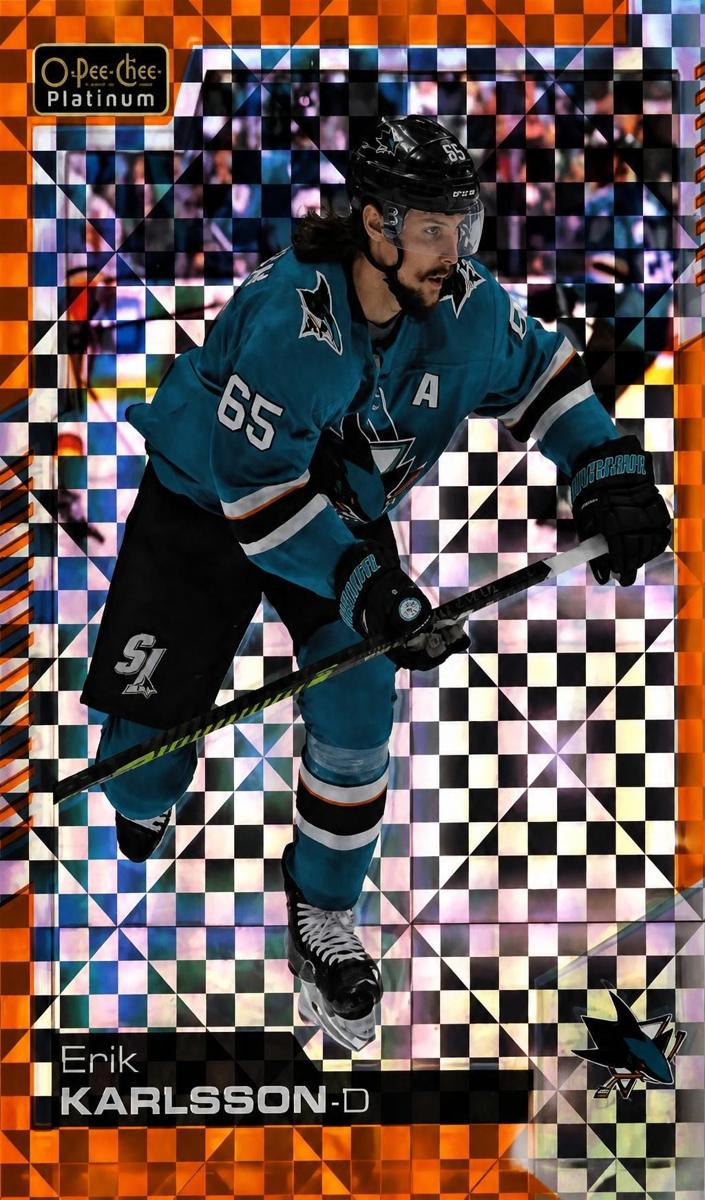 2020 O-Pee-Chee Platinum Erik Karlsson [Orange Checkers] #17 card