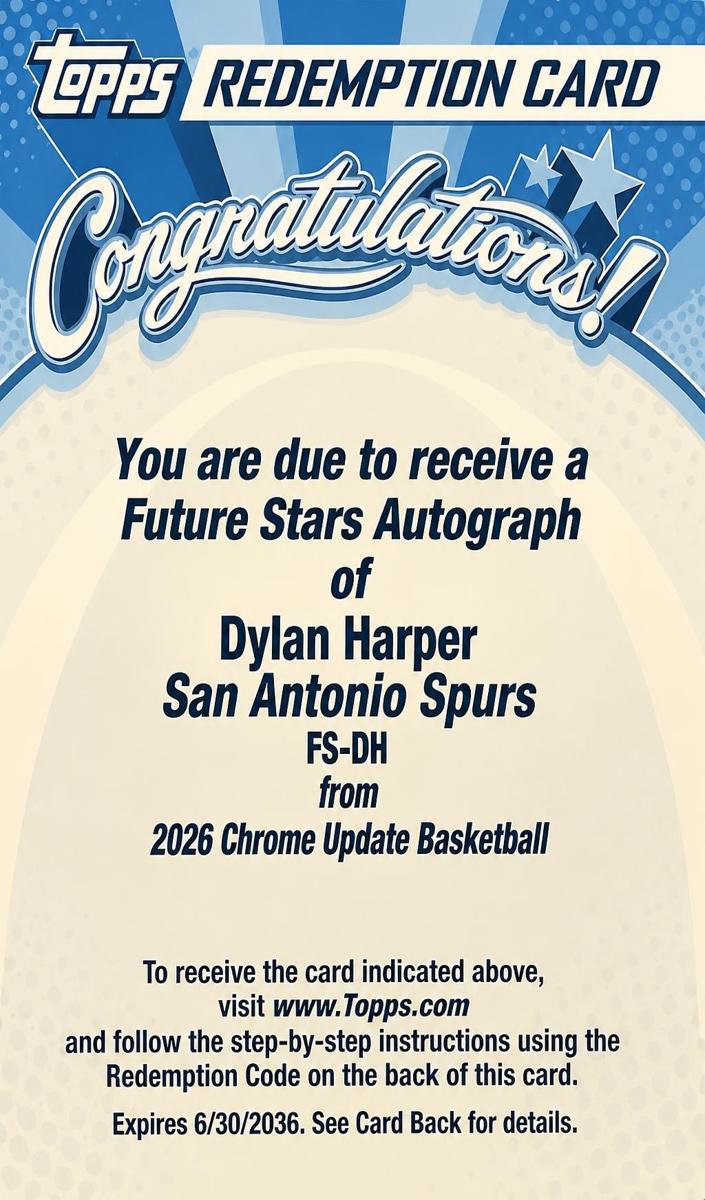 2025 Topps Chrome Future Stars Autograph Dylan Harper #FS-DH card