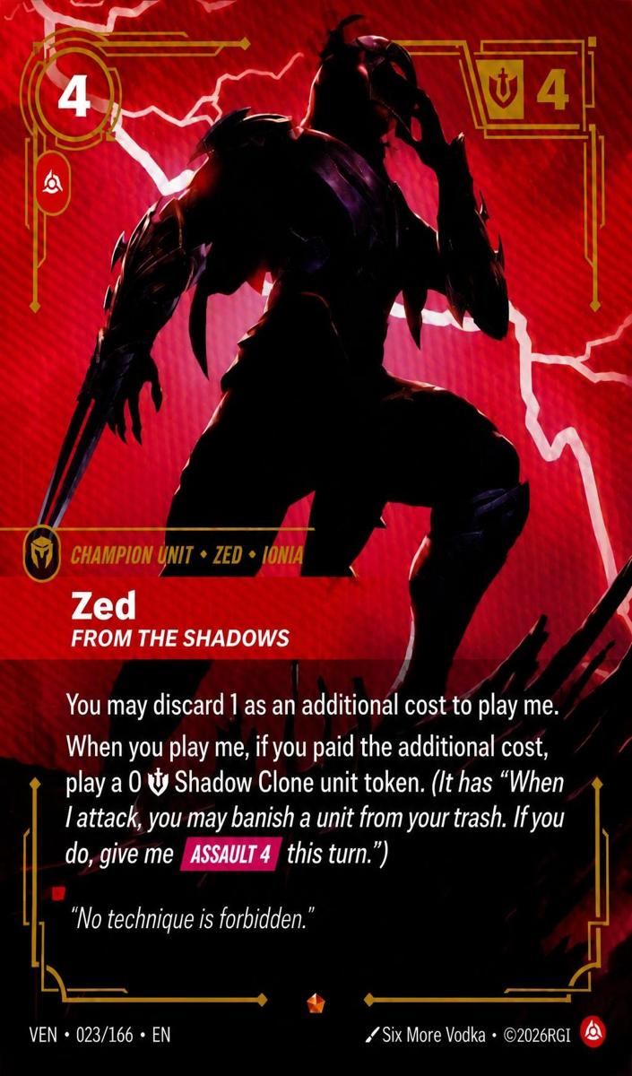 2026 Zed, From the Shadows [Foil] #23