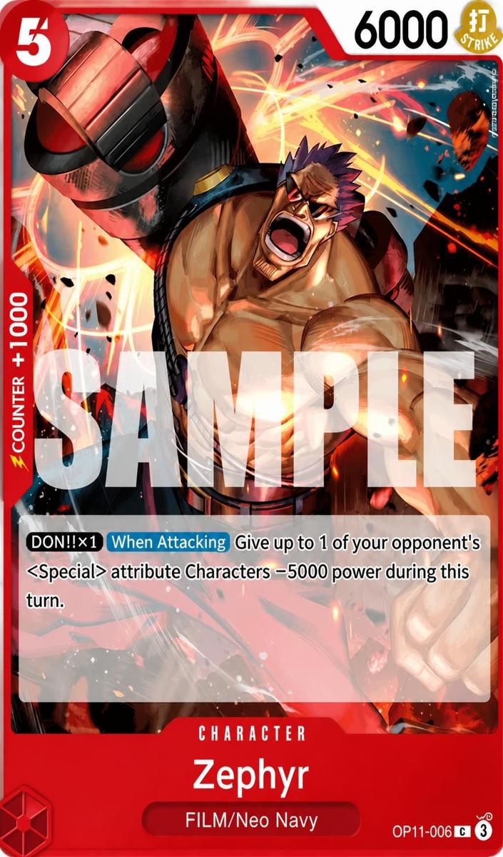 2025 One Piece A Fist Of Divine Speed Zephyr #OP11-006 card