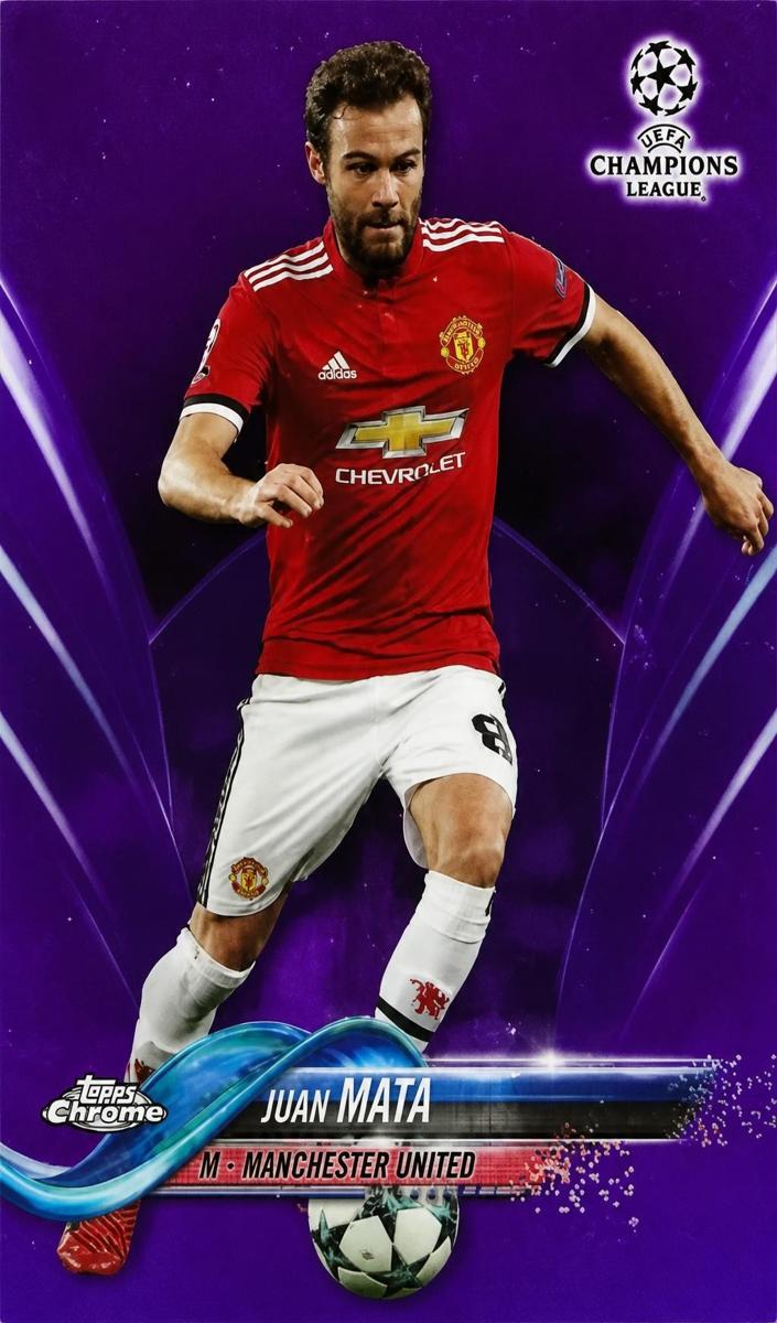 2017 Topps Chrome UEFA Champions League Juan Mata [Orange] #47 card