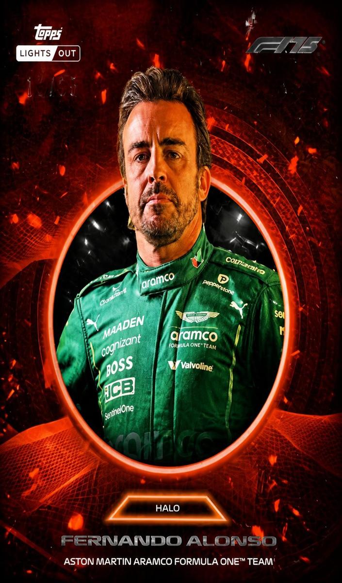 2025 Topps Lights Out 75th Anniversary F1 Fernando Alonso [Orange] #NNO card
