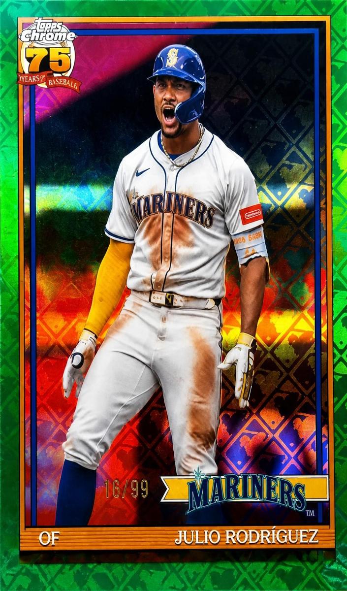 2026 Topps Chrome Logofractor Julio Rodriguez [Green Refractor] #91CB-13 card