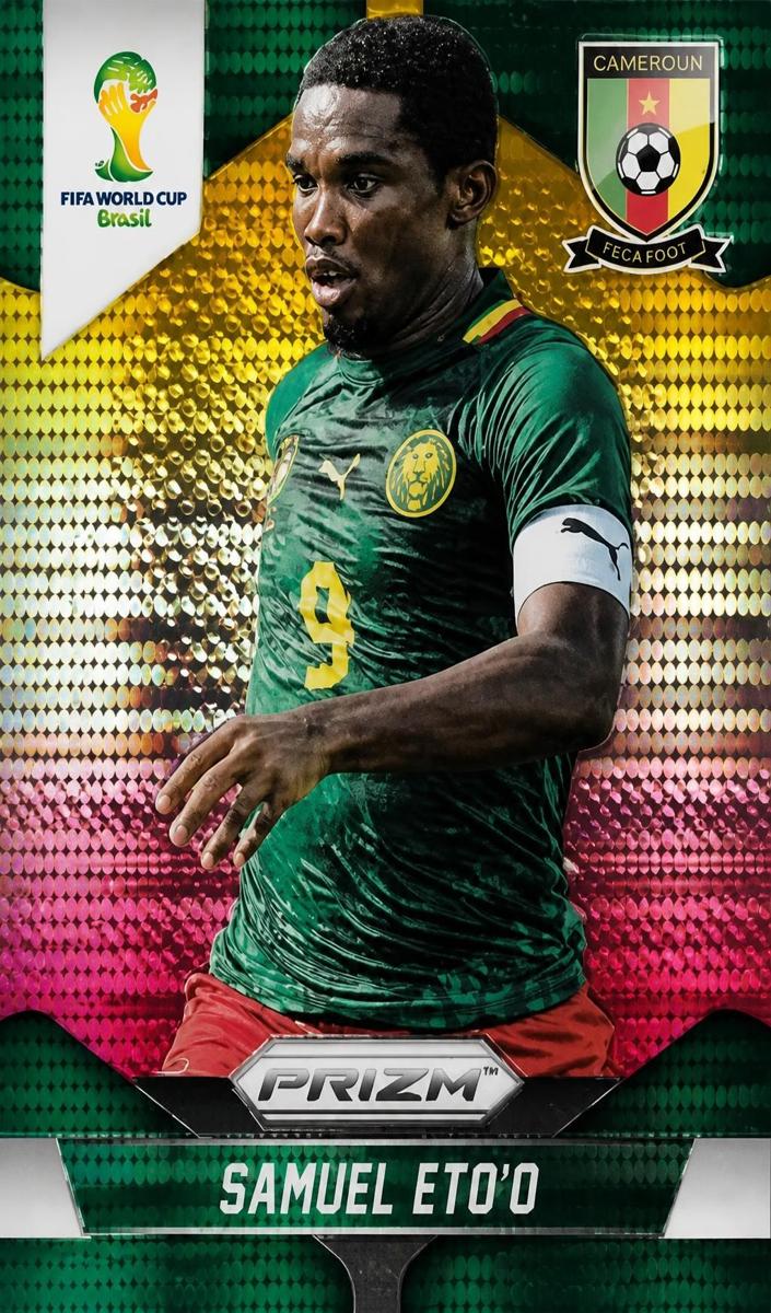 2014 Panini Prizm World Cup Samuel Eto'o [Yellow and Red Pulsar] #40 card