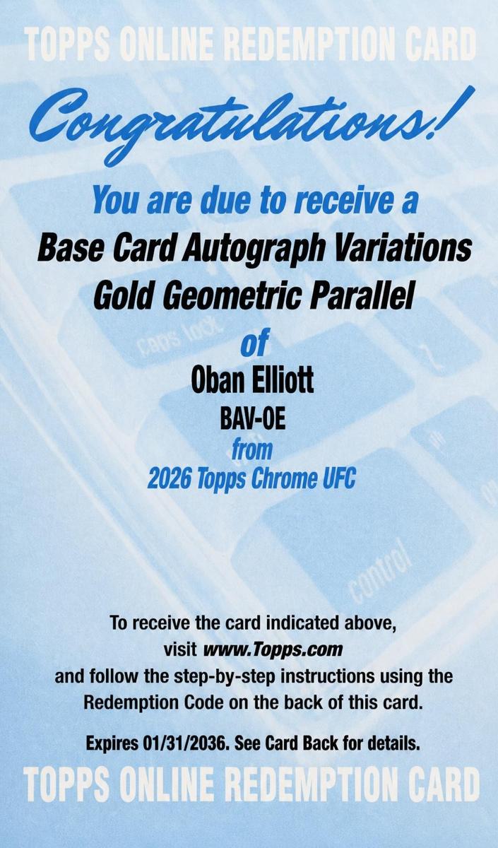 2026 Oban Elliott [Gold Geometric Refractor] #BAV-OE