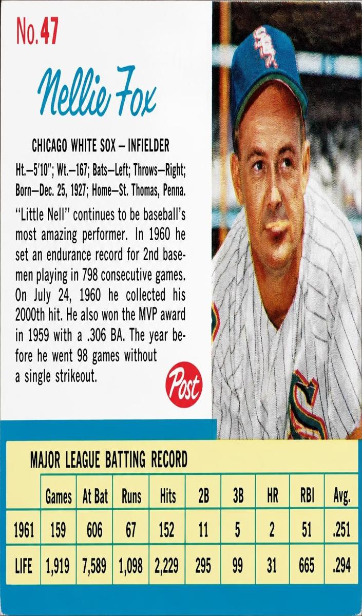 1962 Nellie Fox #47