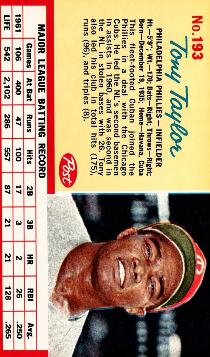 1962 Tony Taylor #193