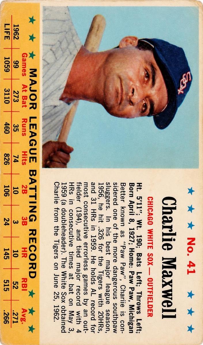 1963 Charlie Maxwell #41