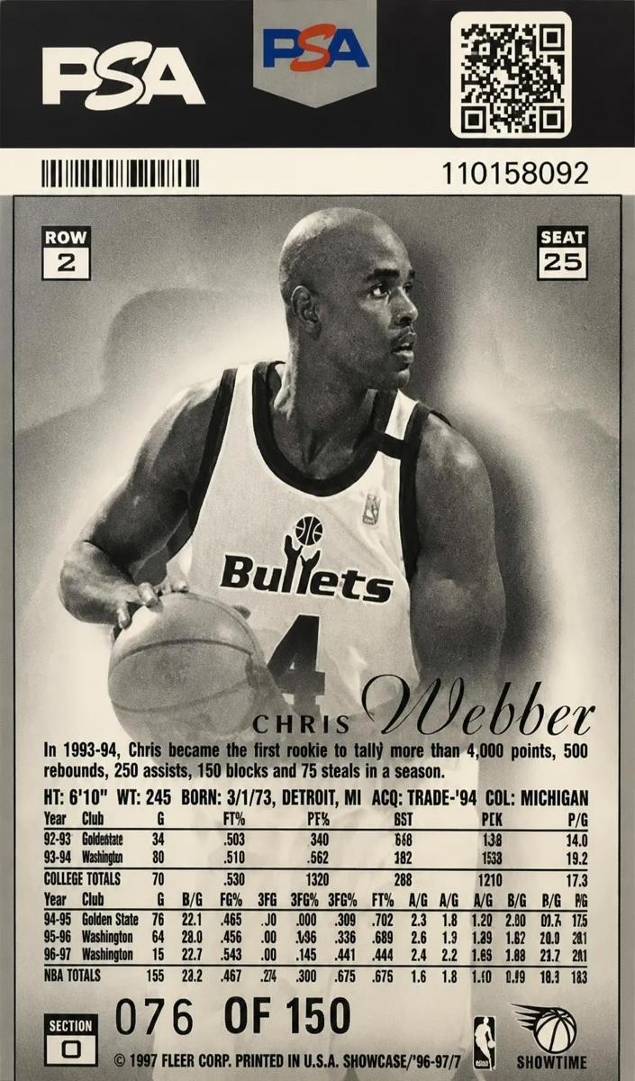 1996 Chris Webber [Row 2] #25